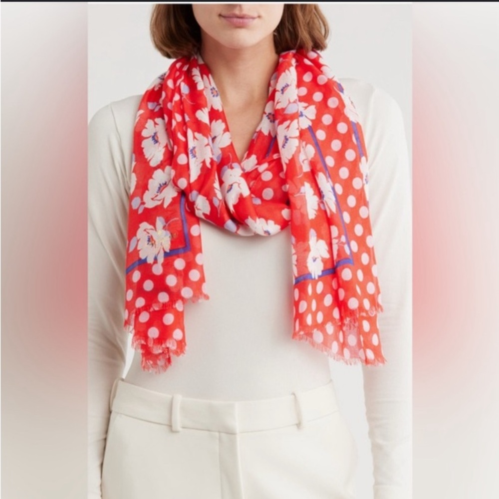 KATE SPADE springtime floral oblong scarf!